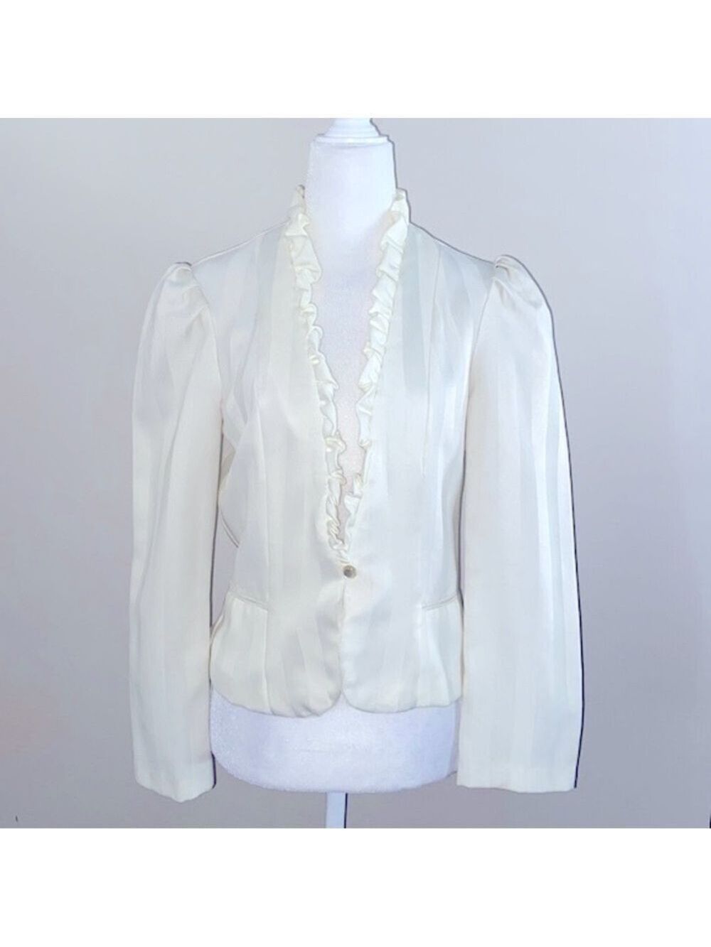 Fredericks of Hollywood vintage ivory striped blazer